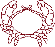 Redwork Machine Embroidery Designs: Dungeness Crab