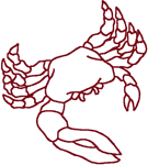 Redwork Machine Embroidery Designs: Red Rock Crab
