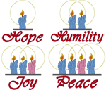 Machine Embroidery Design: Advent Candles Set