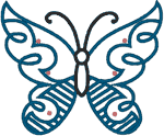 Satin Outline Butterfly #1 Embroidery Design