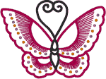 Satin Outline Butterfly #2 Embroidery Design