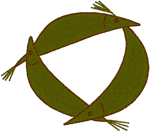 Modern 3 Fishes Embroidery Design