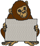 Monkey Monogram Frame Embroidery Design