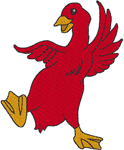 Dancing Red Goose Embroidery Design