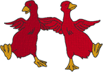 Little Dancing Red Geese Embroidery Design