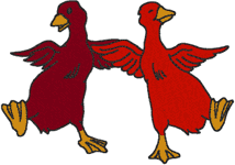 Machine Embroidery Designs: Dancing Red Geese