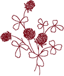 Redwork Clover Embroidery Design