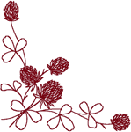 Redwork Clover Corner Embroidery Design