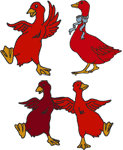 Red Geese Set Embroidery Design