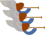 Three Herold Angels Trumpeting Embroidery Design