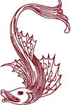 Redwork Machine Embroidery Designs: Asian Fish 1