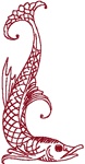 Redwork Asian Fish #3 Embroidery Design