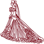 Redwork Bride #8 Embroidery Design