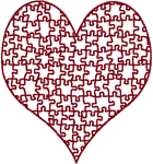 Redwork Heart Puzzle Embroidery Design