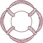 Redwork Life Preserver Embroidery Design