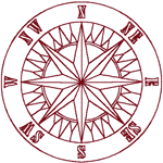 Redwork Compass Rose Embroidery Design