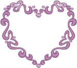 Scrolled Heart Frame Embroidery Design