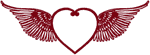 Redwork Winged Heart Embroidery Design