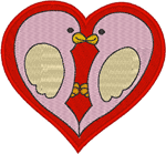 Love Birds Heart Embroidery Design