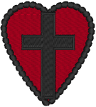 Cross & Heart Embroidery Design