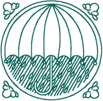 Rainy Day Umbrella Embroidery Design