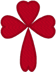 Four Heart Cross Embroidery Design