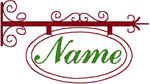 Redwork Retro Scroll Sign Embroidery Design