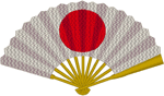 Rising Sun Japanese Fan Embroidery Design