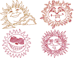 Redwork Mr. Sunshine Set Embroidery Design