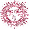 Machine Embroidery Designs: Redwork Sunshine #4