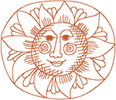 Machine Embroidery Designs: Redwork Sunshine #3