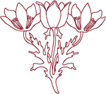 Redwork Stylized Tulip #2 Embroidery Design