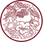 Redwork Asian Circle Orchid Embroidery Design