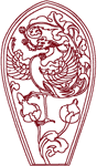 Redwork Asian Bird Motif #1 Embroidery Design