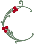 Circular Element with Berries Embroidery Design
