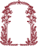 Redwork Floral Frame Embroidery Design