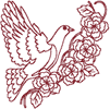 Machine Embroidery Designs: Redwork Heavenly Doves #1