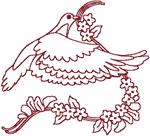 Redwork Heavenly Dove #2 Embroidery Design