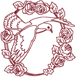 Redwork Heavenly Dove #5 Embroidery Design