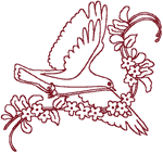 Redwork Heavenly Dove #6 Embroidery Design