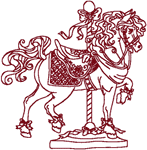 Machine Embroidery Designs Carousel Horses: Redwork Admiral Jack