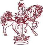 Machine Embroidery Designs Carousel Horses: Redwork Cherokee Rose