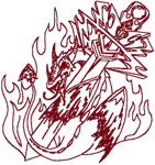 Machine Embroidery Designs: Redwork Fire Dragon