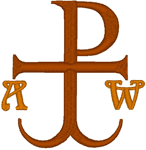 Chi Rho Anchor Cross w/ Alpha & Omega Embroidery Design