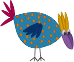 Primitive Folk Art Bird #2 Embroidery Design