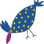 Primitive Folk Art Bird #3 Embroidery Design