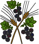 Stylized Grapes & Wheat Embroidery Design