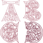 German Caps Decorative Alphabet Embroidery Design