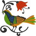 Folk Art Decorative Bird Embroidery Design