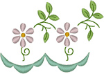 Scalloped Daisy Repeating Border Embroidery Design